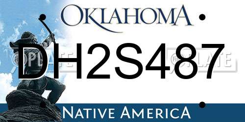 DH2S487 Oklahoma License Plate