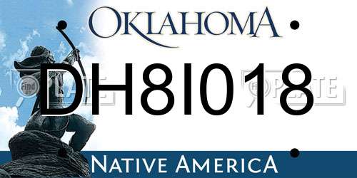 DH8I018 Oklahoma License Plate
