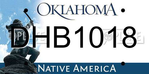 DHB1018 Oklahoma License Plate