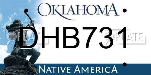 DHB731 Oklahoma License Plate