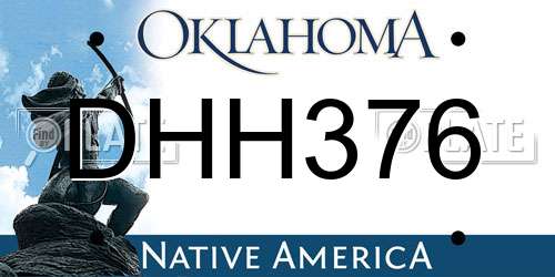DHH376 Oklahoma License Plate