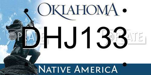 DHJ133 Oklahoma License Plate