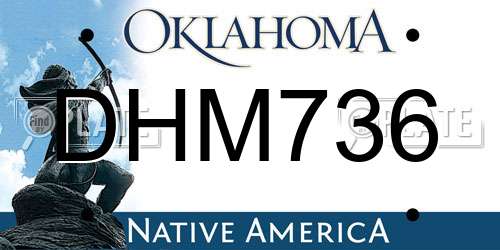 DHM736 Oklahoma License Plate