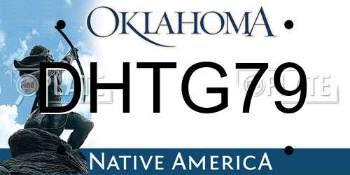 DHTG79 Oklahoma License Plate