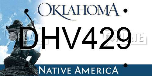 DHV429 Oklahoma License Plate