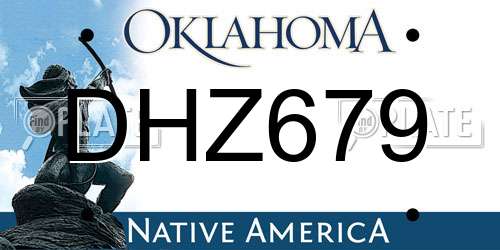 DHZ679 Oklahoma License Plate
