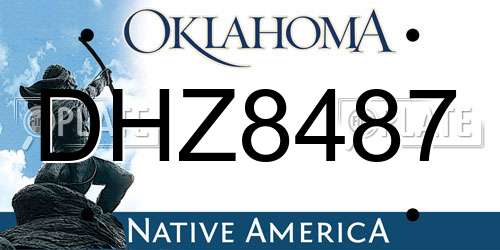 DHZ8487 Oklahoma License Plate