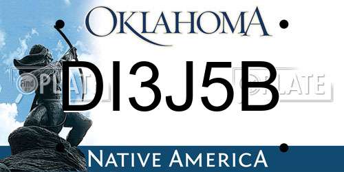 DI3J5B Oklahoma License Plate