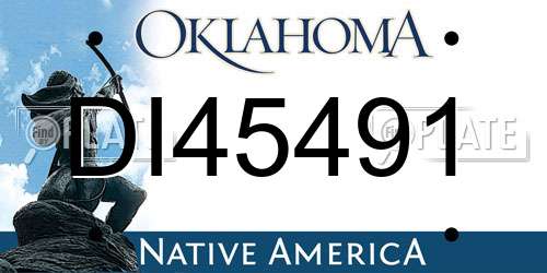 DI45491 Oklahoma License Plate