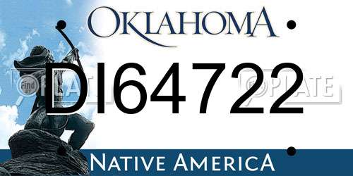 DI64722 Oklahoma License Plate