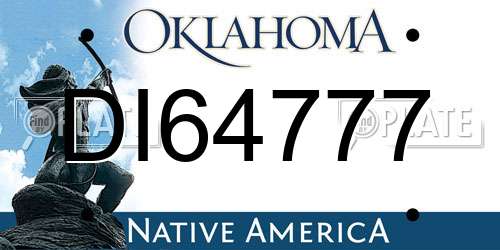 DI64777 Oklahoma License Plate