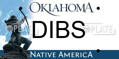 DIBS Oklahoma License Plate