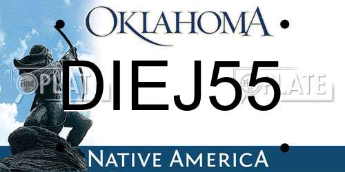 DIEJ55 Oklahoma License Plate