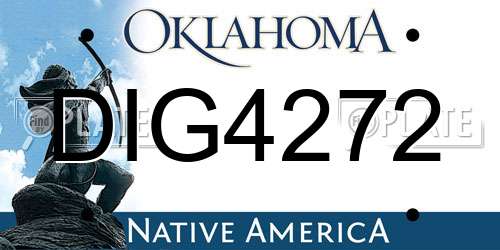 DIG4272 Oklahoma License Plate