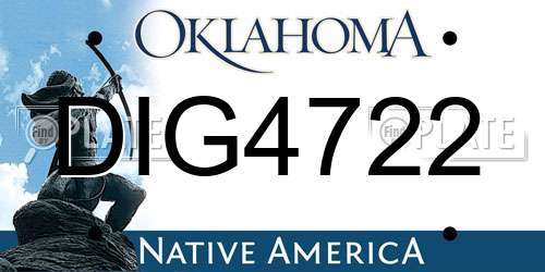 DIG4722 Oklahoma License Plate