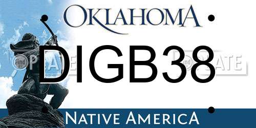 DIGB38 Oklahoma License Plate
