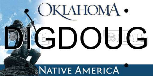 DIGDOUG Oklahoma License Plate