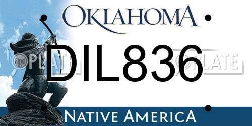 DIL836 Oklahoma License Plate