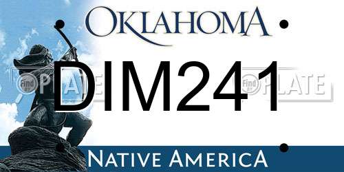DIM241 Oklahoma License Plate