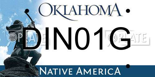 DIN01G Oklahoma License Plate
