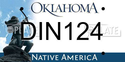 DIN124 Oklahoma License Plate
