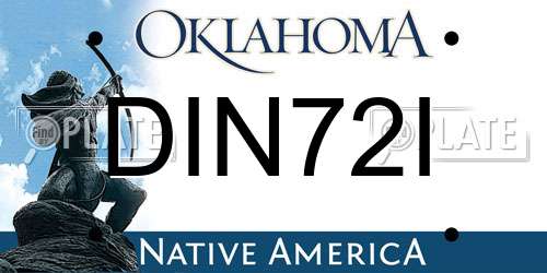 DIN72I Oklahoma License Plate