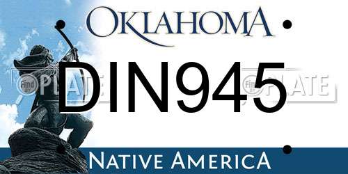 DIN945 Oklahoma License Plate
