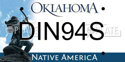 DIN94S Oklahoma License Plate