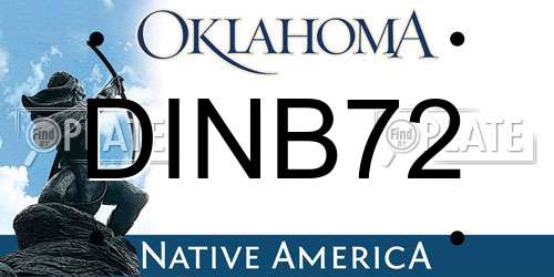 DINB72 Oklahoma License Plate