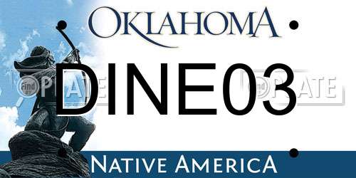 DINE03 Oklahoma License Plate