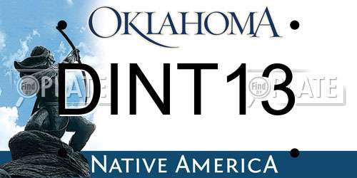 DINT13 Oklahoma License Plate