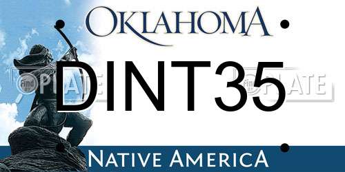 DINT35 Oklahoma License Plate