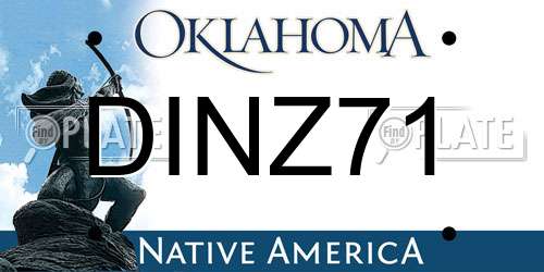DINZ71 Oklahoma License Plate