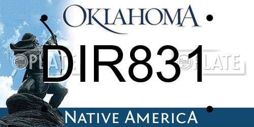 DIR831 Oklahoma License Plate