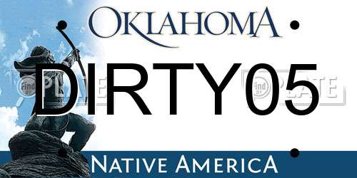 DIRTY05 Oklahoma License Plate