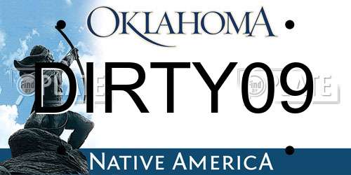 DIRTY09 Oklahoma License Plate