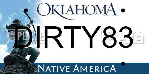 DIRTY83 Oklahoma License Plate