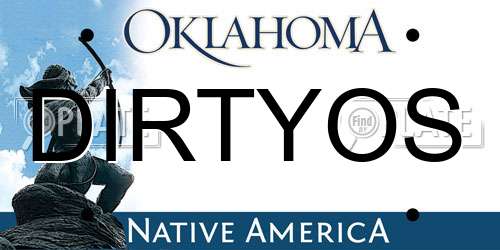 DIRTYOS Oklahoma License Plate