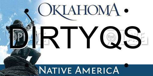 DIRTYQS Oklahoma License Plate