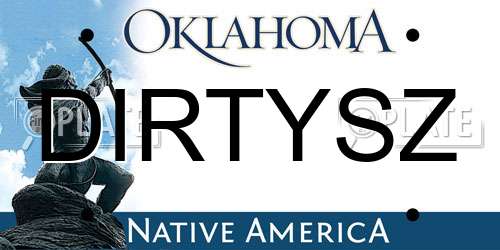 DIRTYSZ Oklahoma License Plate