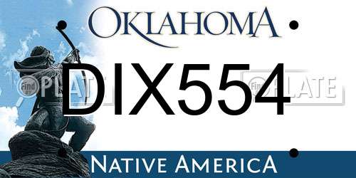 DIX554 Oklahoma License Plate
