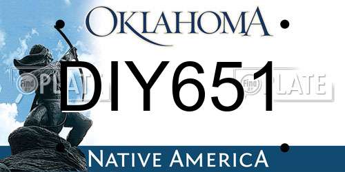 DIY651 Oklahoma License Plate