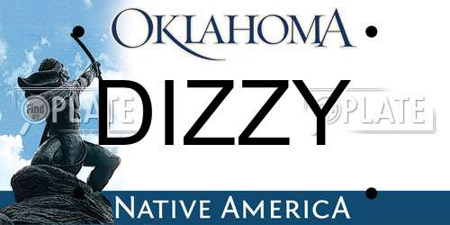 DIZZY Oklahoma License Plate