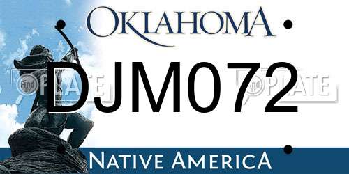 DJM072 Oklahoma License Plate
