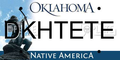 DKHTETE Oklahoma License Plate