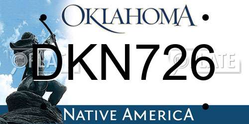 DKN726 Oklahoma License Plate