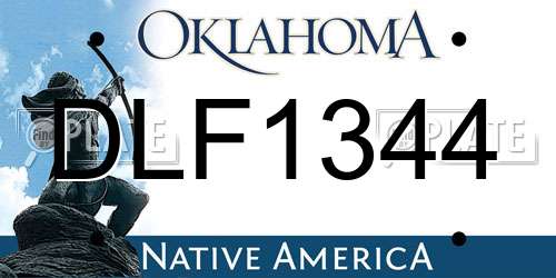 DLF1344 Oklahoma License Plate