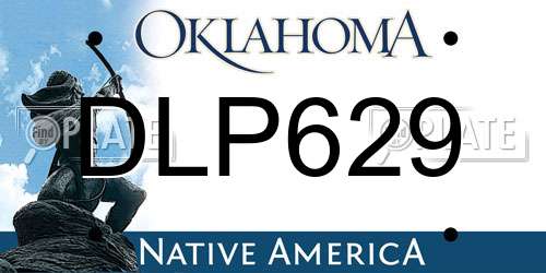 DLP629 Oklahoma License Plate
