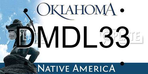 DMDL33 Oklahoma License Plate