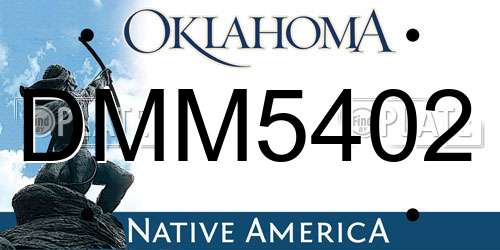 DMM5402 Oklahoma License Plate